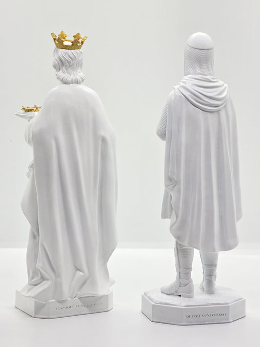 Pack - Rois Catholiques : Saint Louis & Baudouin IV - Peints à la Main - 20 centimètres