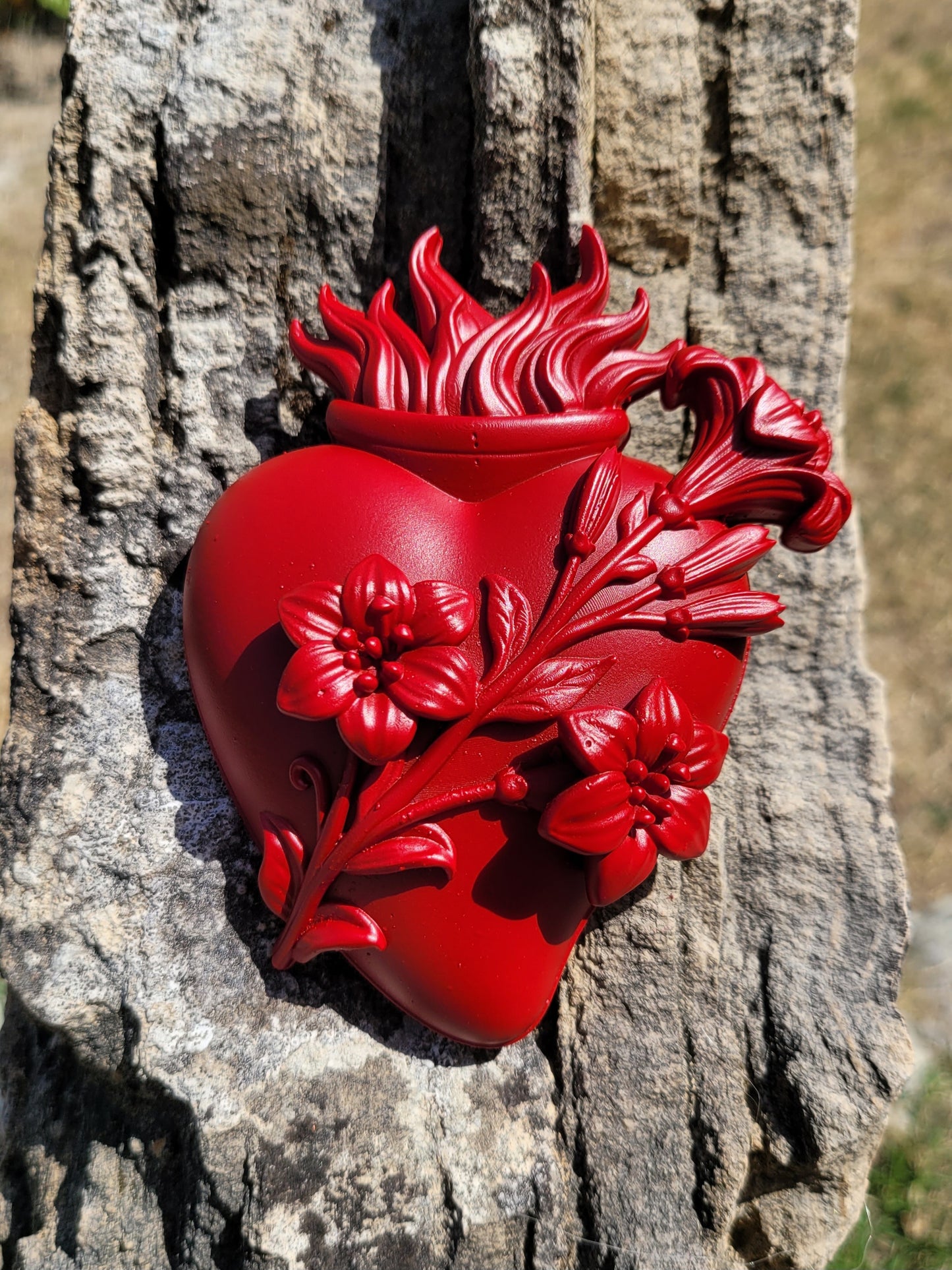 Set of 3 Red Holy Hearts