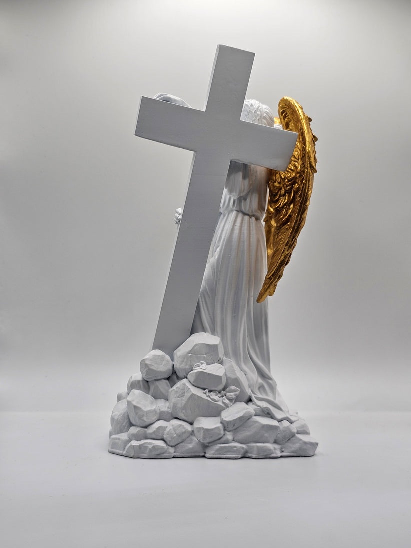 Angel Holding the Cross (Gold)