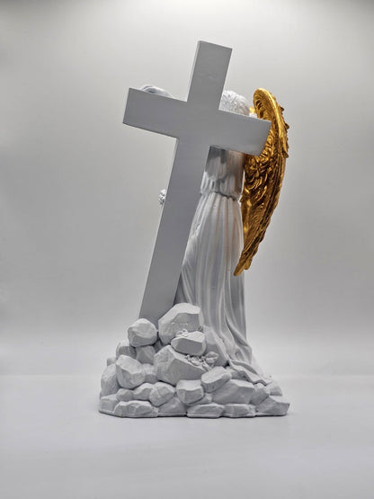 Angel Holding the Cross (Gold)