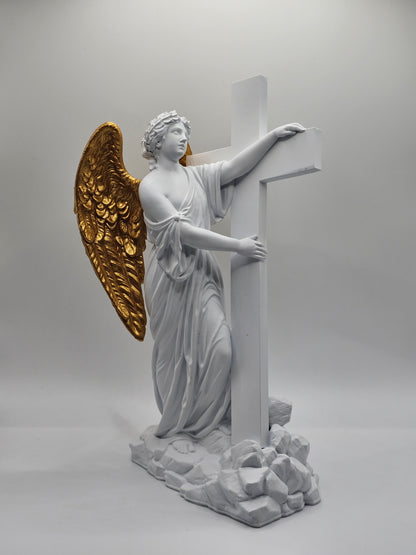 Angel Holding the Cross (Gold)