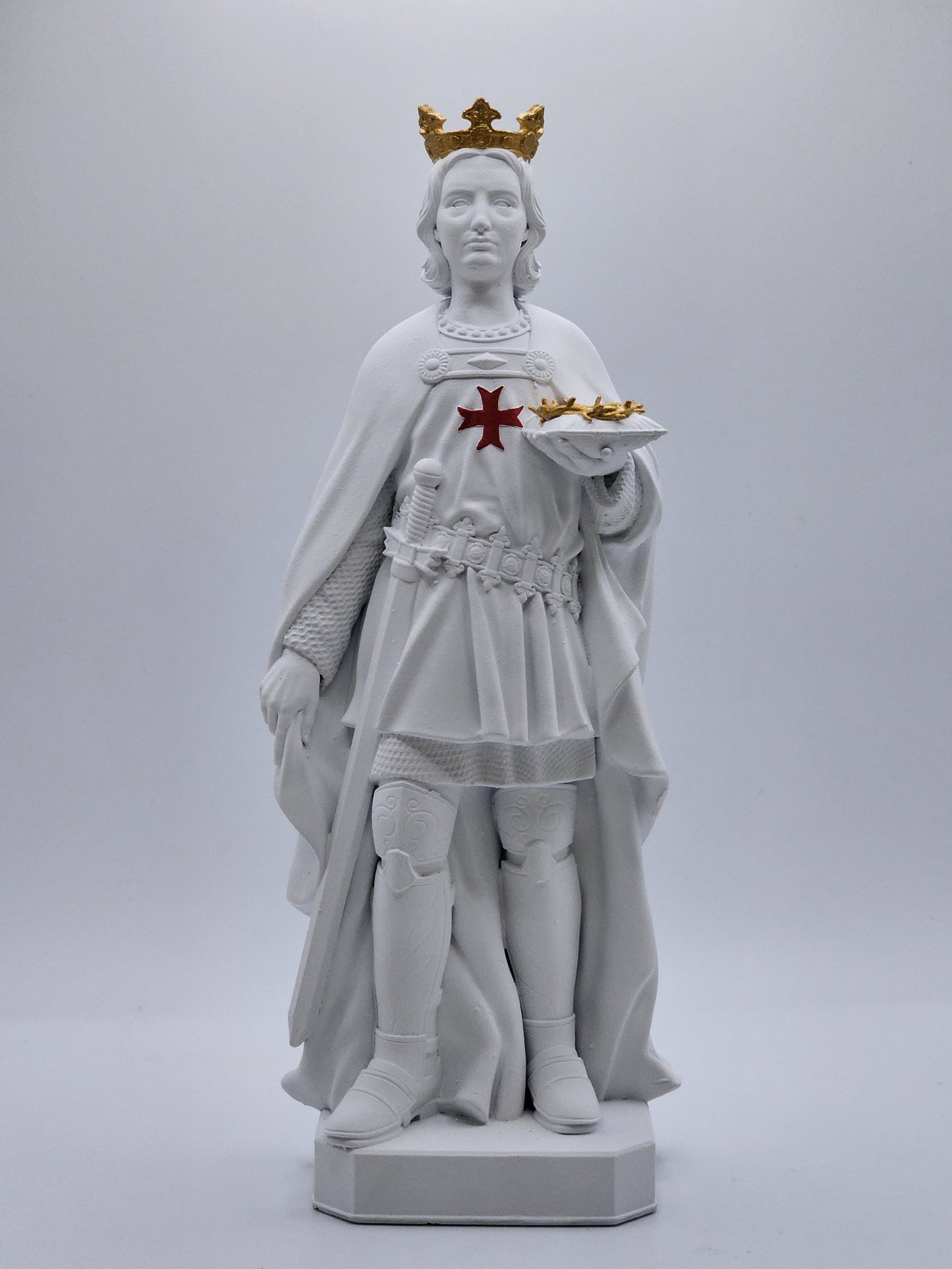 Statuette de Saint Louis - Roi de France, Peinte à la Main