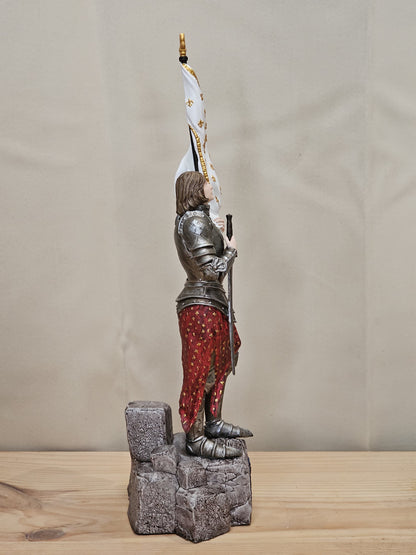Statue Jeanne d'Arc, Peinte à la main - 35 centimètres