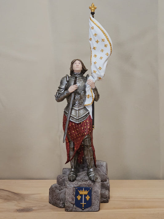Statue Jeanne d'Arc, Peinte à la main - 35 centimètres