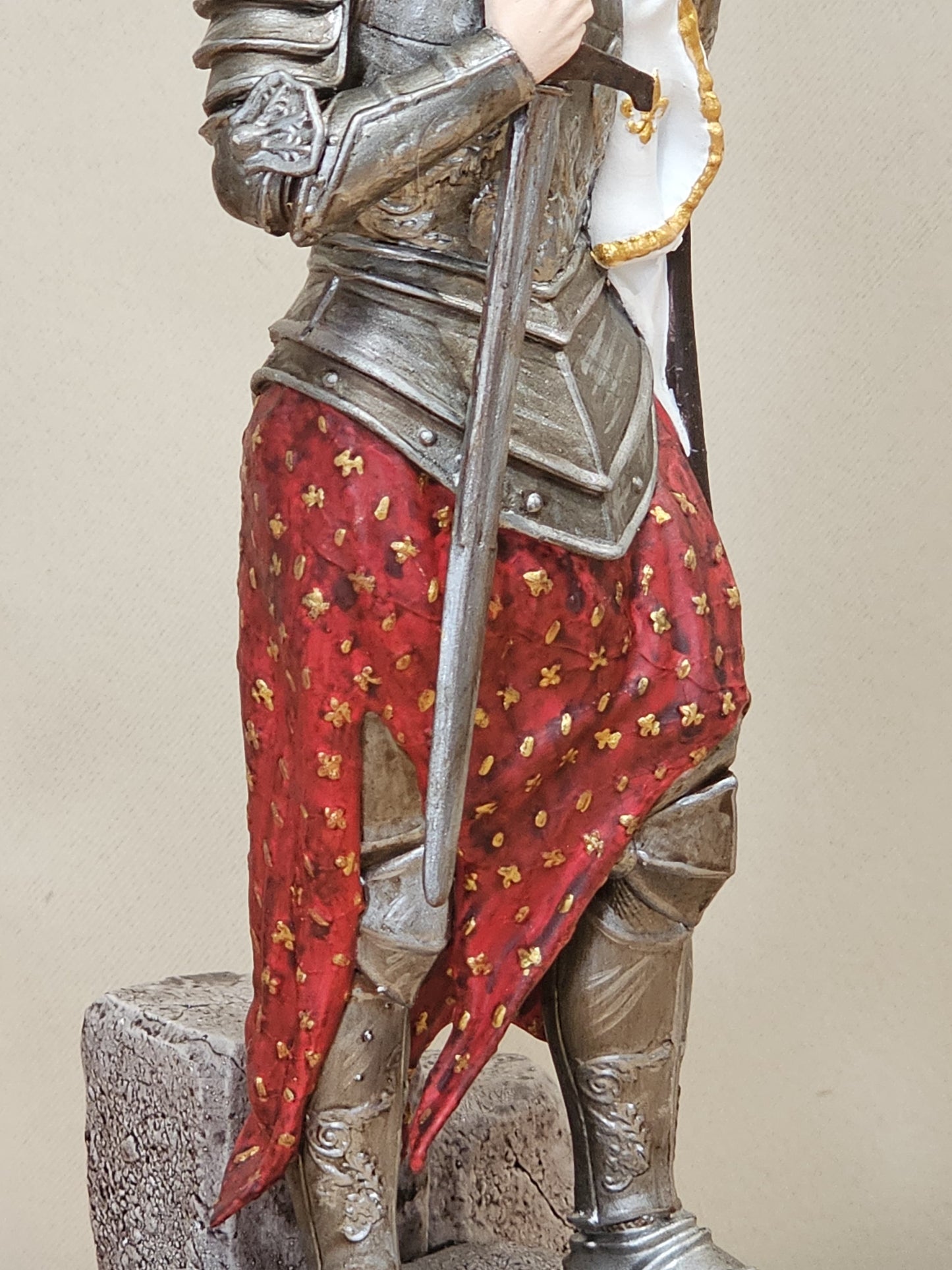 Statue Jeanne d'Arc, Peinte à la main - 35 centimètres