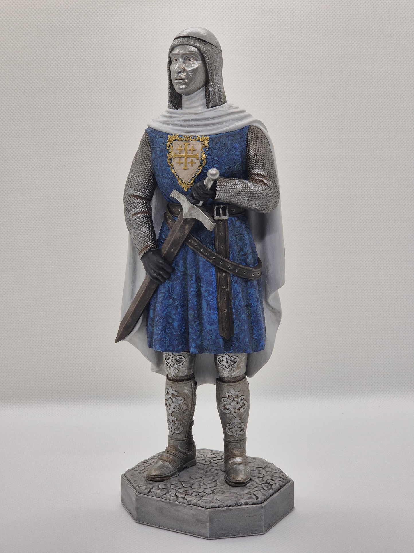 Statuette de Baudouin IV - Roi de Jérusalem - Peinte à la main en couleur