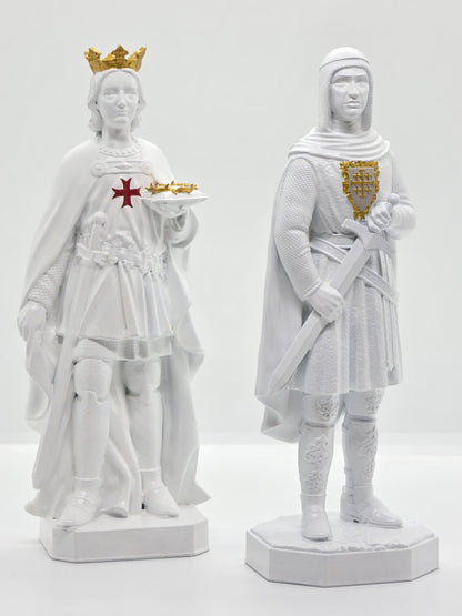 Pack - Rois Catholiques : Saint Louis & Baudouin IV - Peints à la Main - 20 centimètres