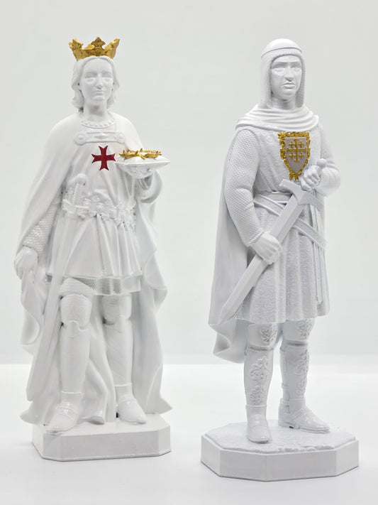 Pack - Rois Catholiques : Saint Louis & Baudouin IV - Peints à la Main - 20 centimètres