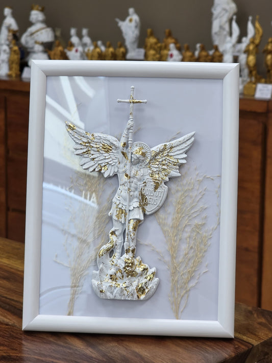[NOUVEAU] Cadre en Bois de Saint Michel Peint et Doré à la Main