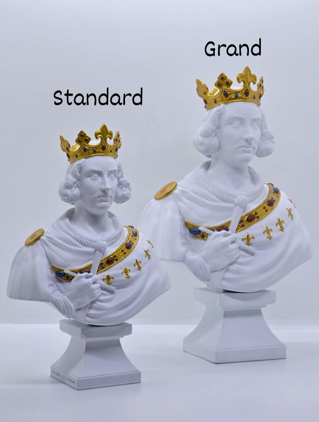 Buste de Saint Louis, Roi de France - Peint à la Main