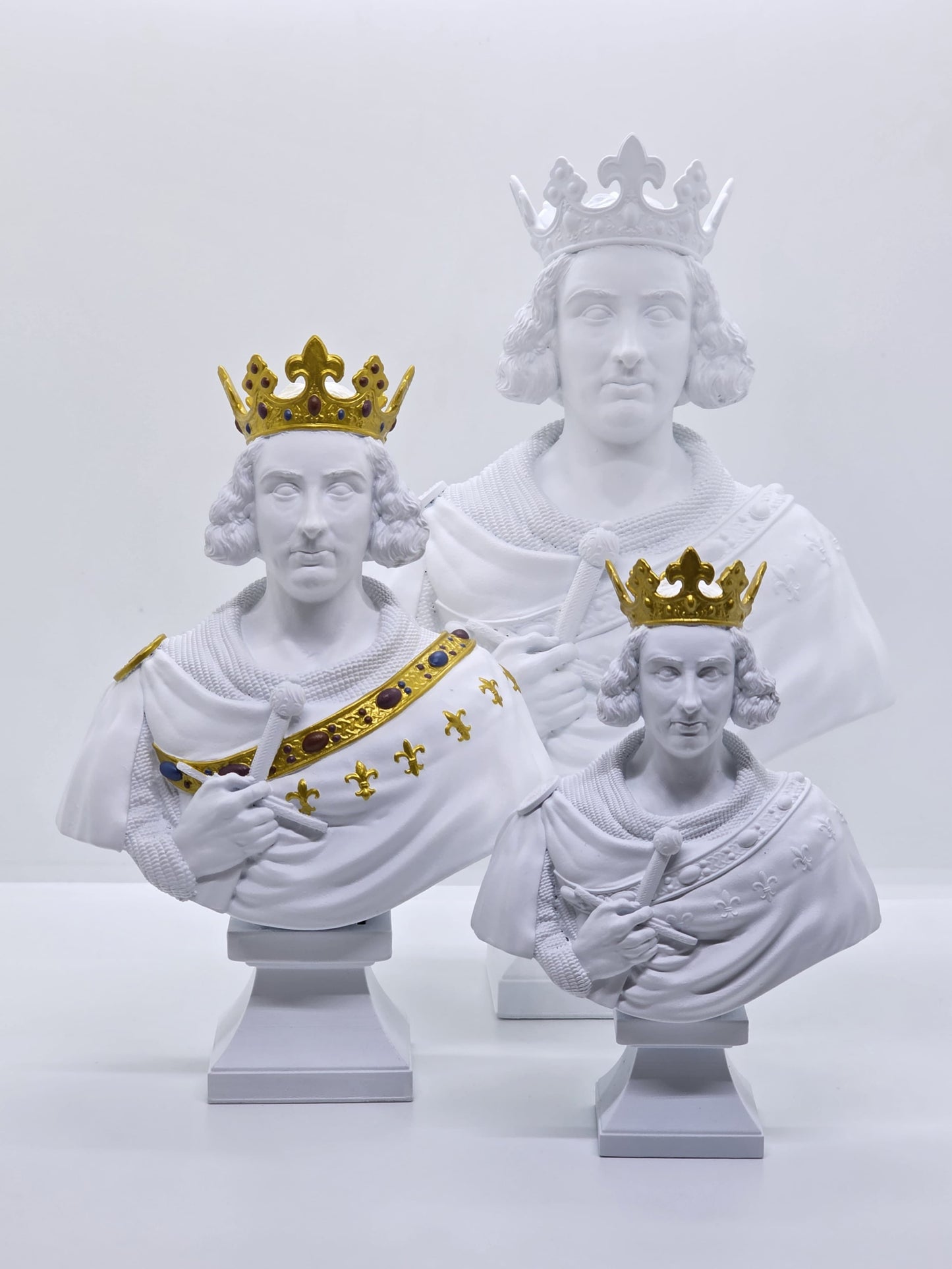 Buste de Saint Louis, Roi de France - Peint à la Main