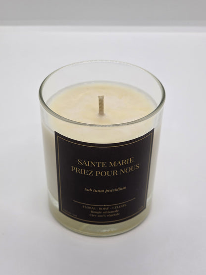 Bougie Sainte Marie – parfum floral, boisé et céleste – cire végétale 100% artisanale
