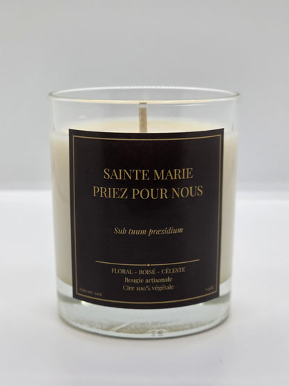 Bougie Sainte Marie – parfum floral, boisé et céleste – cire végétale 100% artisanale