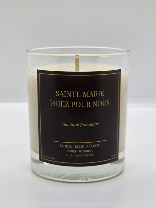 Bougie Sainte Marie – parfum floral, boisé et céleste – cire végétale 100% artisanale