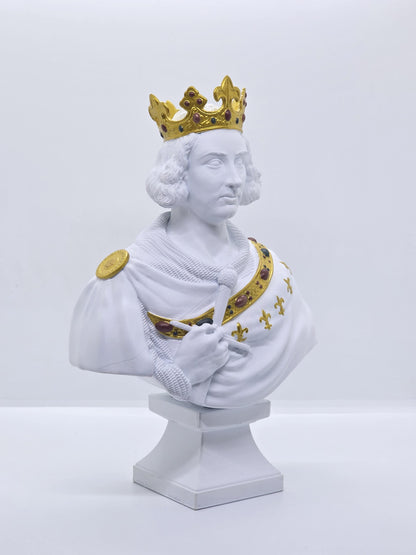 Buste de Saint Louis, Roi de France - Peint à la Main