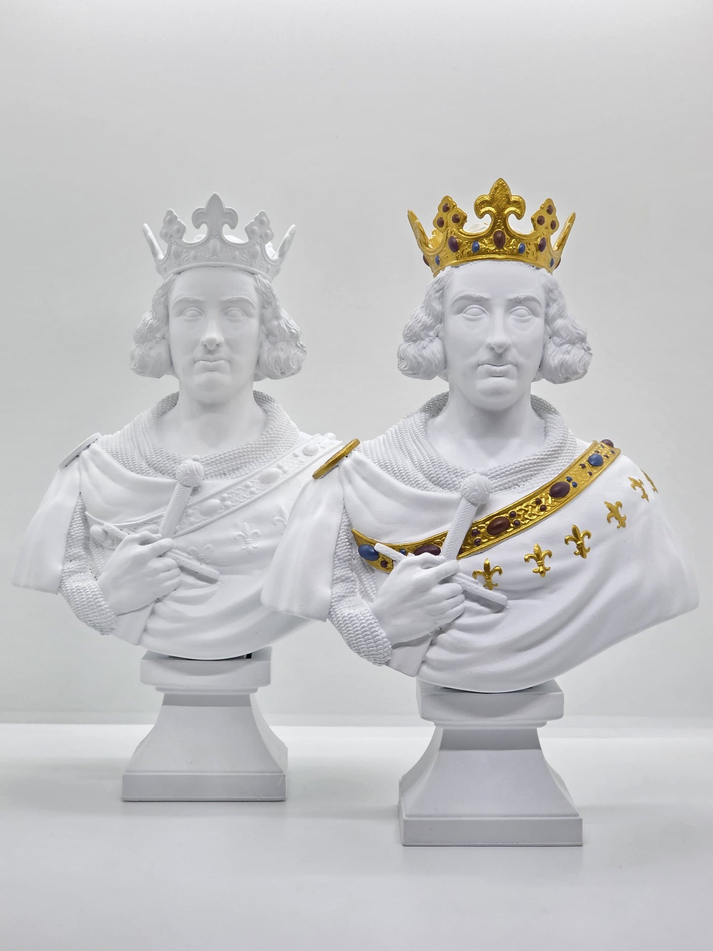 Buste de Saint Louis, Roi de France - Peint à la Main