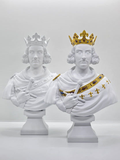 Buste de Saint Louis, Roi de France - Peint à la Main